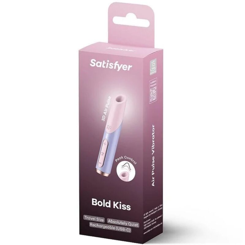 SATISFYER – Bold Kiss Wave kompakter Klitorisstimulator, Rosa/Violett