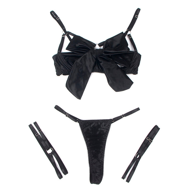 SUBBLIME – BH-Set mit verstellbarer schwarzer Schleife L/XL