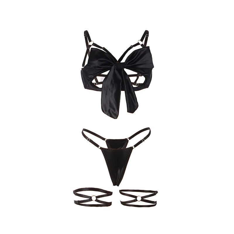 SUBBLIME – BH-Set mit verstellbarer schwarzer Schleife L/XL