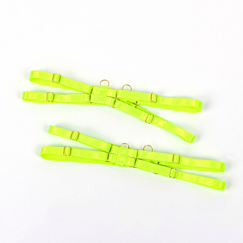 SUBBLIME – BH-Set mit Halskette und Beindetails Fluorescent Green S/M