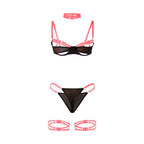 SUBBLIME – BH-Set mit Halskette und Beindetails Fluorescent Pink L/XL
