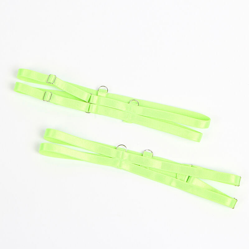 SUBBLIME – 955311 BH-Set mit Spitze und Strumpfband Grün und Blau S/M