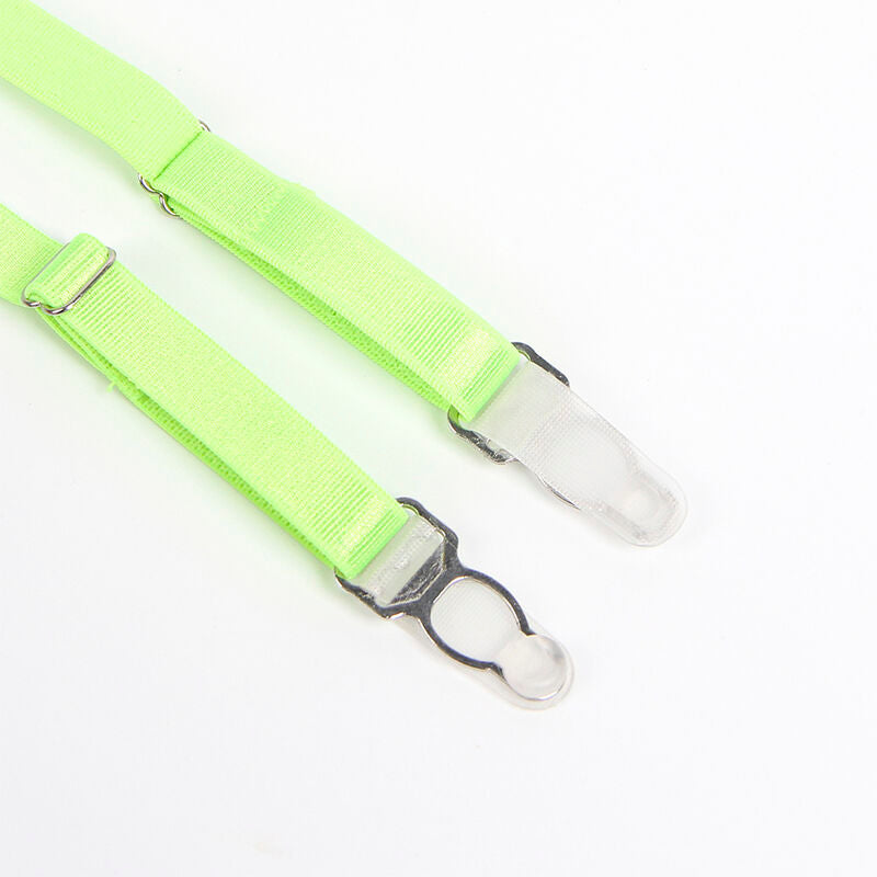 SUBBLIME – 955328 BH-Set mit Spitze und Strumpfband Grün und Blau L/XL