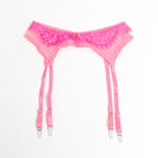 SUBBLIME – 955359 BH-Set mit Spitze und Strumpfbändern Rosa und Lila S/M