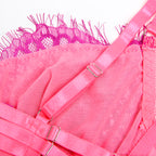 SUBBLIME – 955359 BH-Set mit Spitze und Strumpfbändern Rosa und Lila S/M