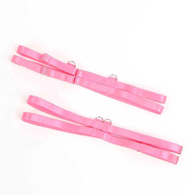 SUBBLIME – 955366 BH-Set mit Spitze und Strumpfband Rosa und Lila L/XL