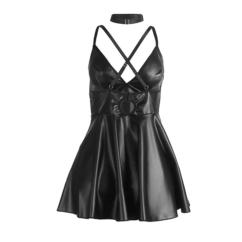 SUBBLIME – 955373 Kleid mit schwarzen Lederträgern S/M