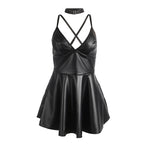 SUBBLIME – 955373 Kleid mit schwarzen Lederträgern S/M