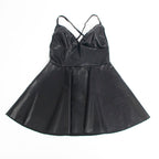 SUBBLIME – 955373 Kleid mit schwarzen Lederträgern S/M