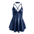 SUBBLIME – 955427 Kleid mit blauen Lederträgern L/XL