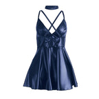 SUBBLIME – 955427 Kleid mit blauen Lederträgern L/XL