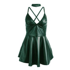 SUBBLIME – 955441 Kleid mit grünen Lederträgern L/XL