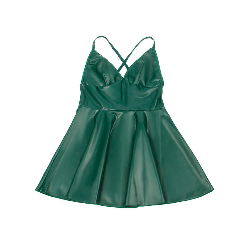 SUBBLIME – 955441 Kleid mit grünen Lederträgern L/XL