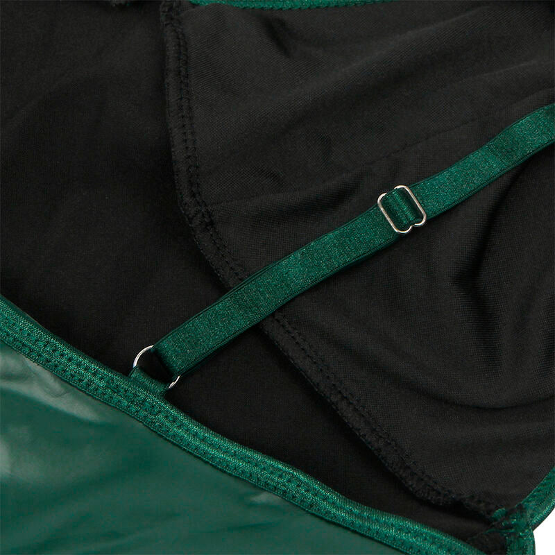 SUBBLIME – 955434 Kleid mit grünen Lederträgern S/M