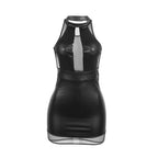 SUBBLIME – 955472 Neckholder-Kleid mit Transparenzen Schwarz S/M