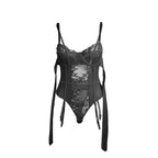 SUBBLIME – Spitzen-Bodysuit mit Schleifen und Strapsen L/XL