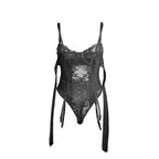 SUBBLIME – Spitzen-Bodysuit mit Schleifen und Strapsen L/XL