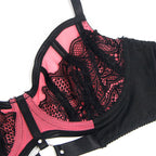 SUBBLIME – Rosa Lackleder Mesh Zipper BH-Set S/M