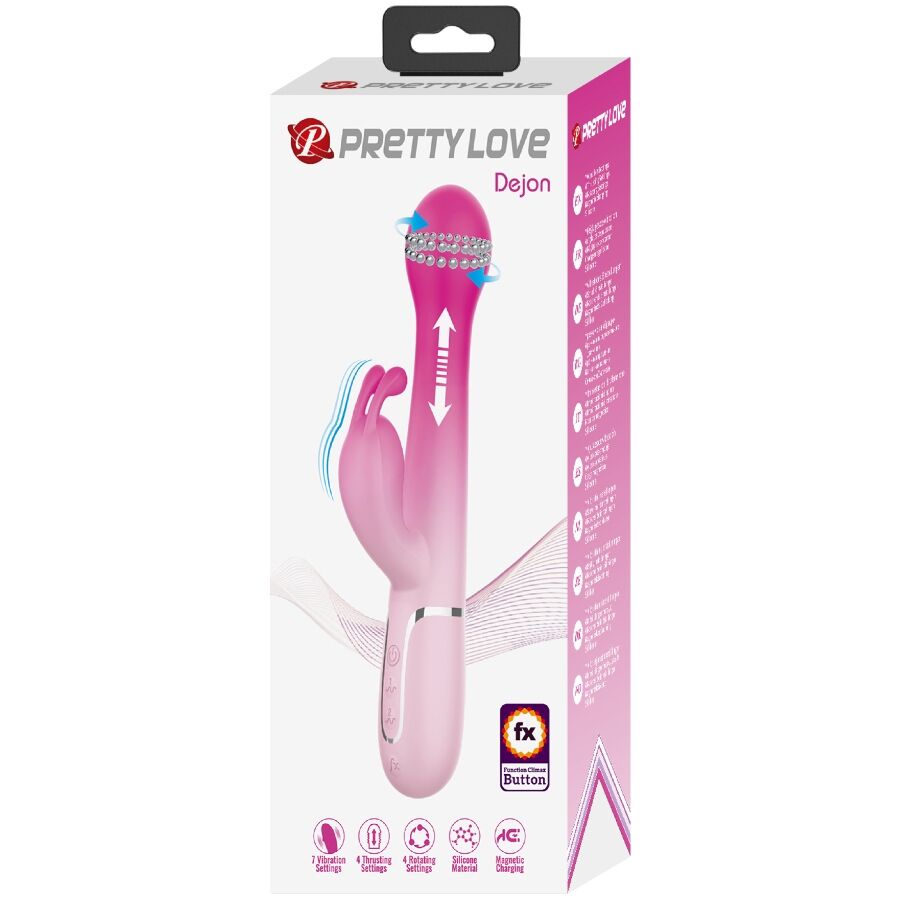 PRETTY LOVE - Dejon 3-in-1 Multifunktions-Rabbit-Vibrator Rosa