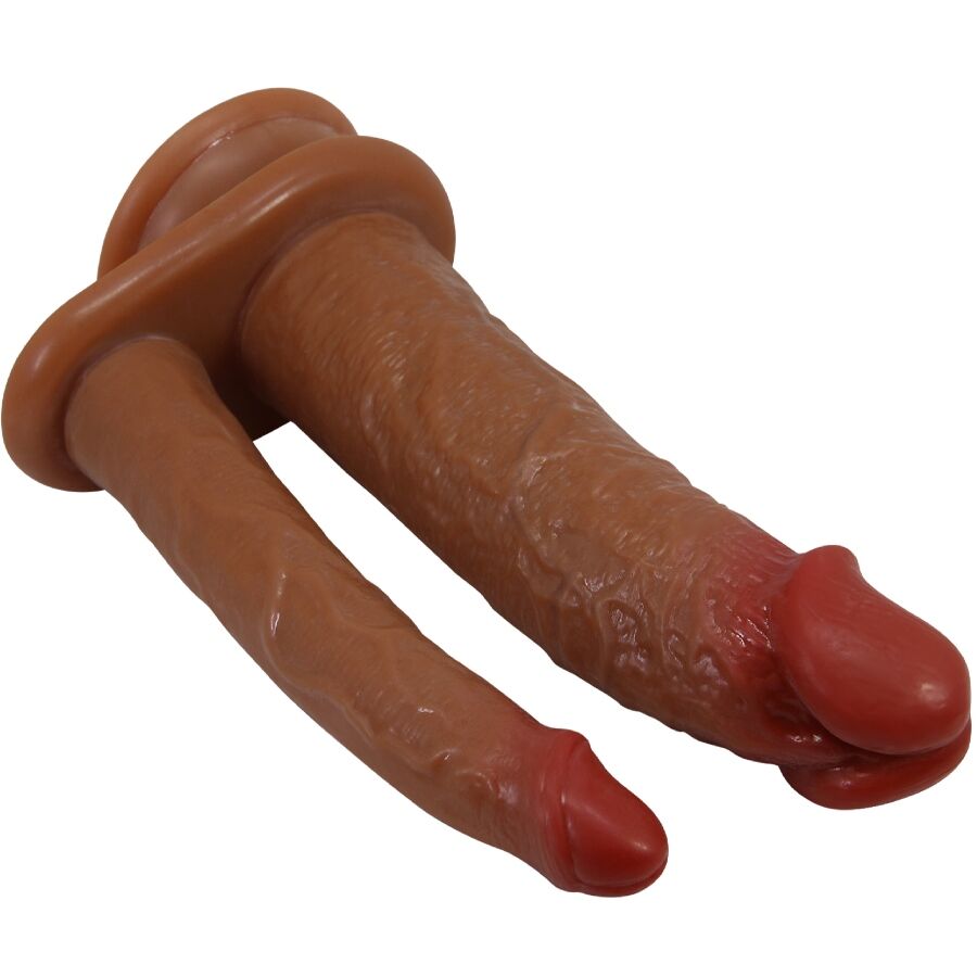 PRETTY LOVE – Hulbert realistischer vibrierender Doppeldildo, Braun