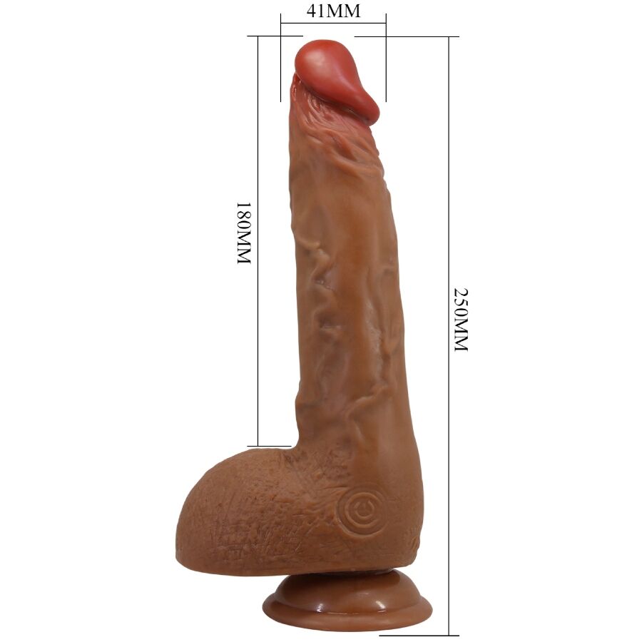 BAILE - Schöner Wilks realistischer Vibrator, 5 Einstellungen, 25 cm, Mulatto