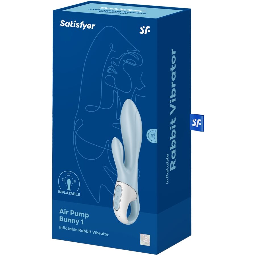 SATISFYER – Air Pump Bunny 1 aufblasbarer Rabbit-Vibrator, Blau
