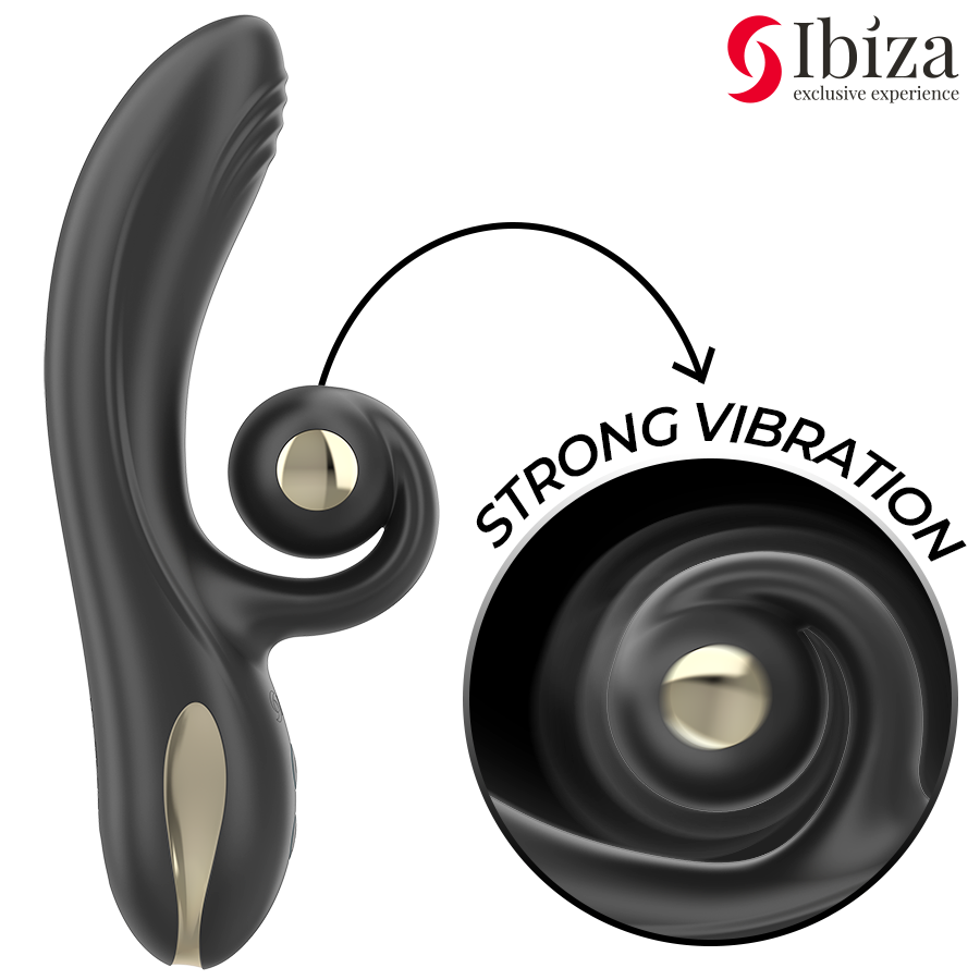 IBIZA – Twister Vibrator mit gebogenem Stimulator und Rotationsfunktion