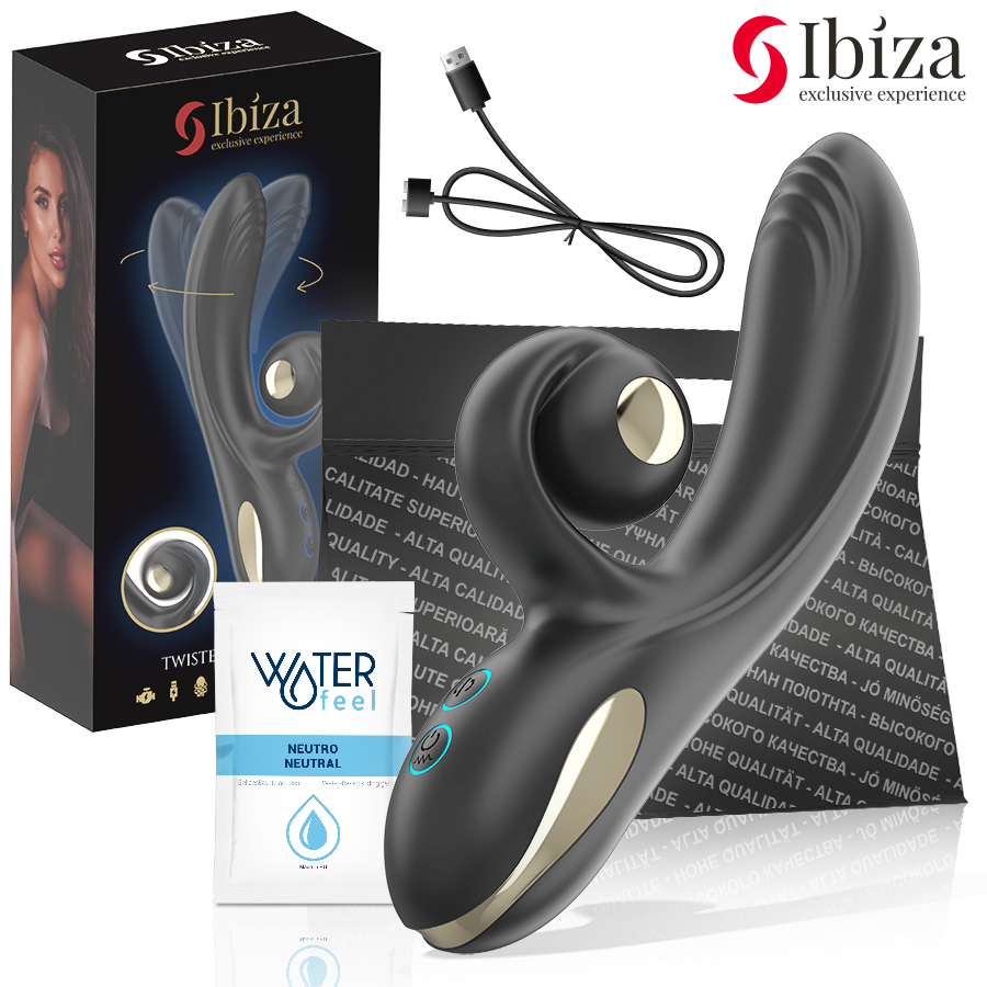 IBIZA – Twister Vibrator mit gebogenem Stimulator und Rotationsfunktion