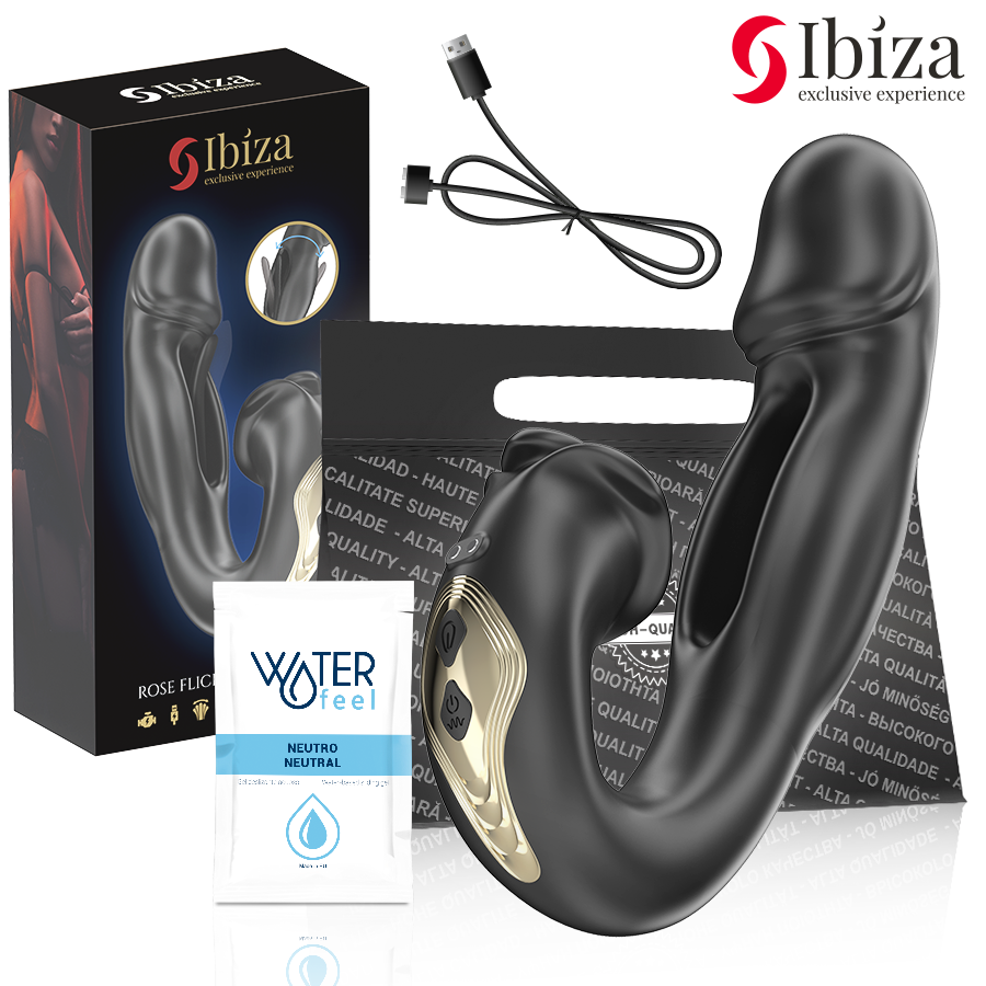 IBIZA – Rose Vibrator mit Schnappeffekt und Klitorisstimulator