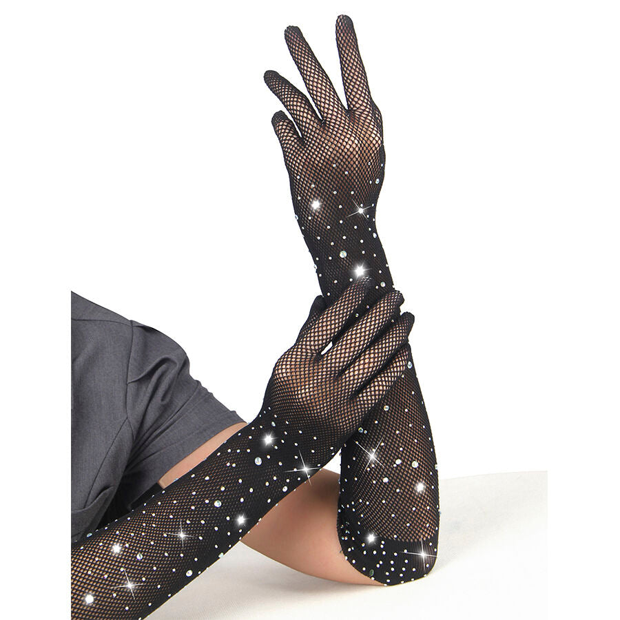 SUBBLIME – 957469 Shine transparente Handschuhe, Schwarz, S/M