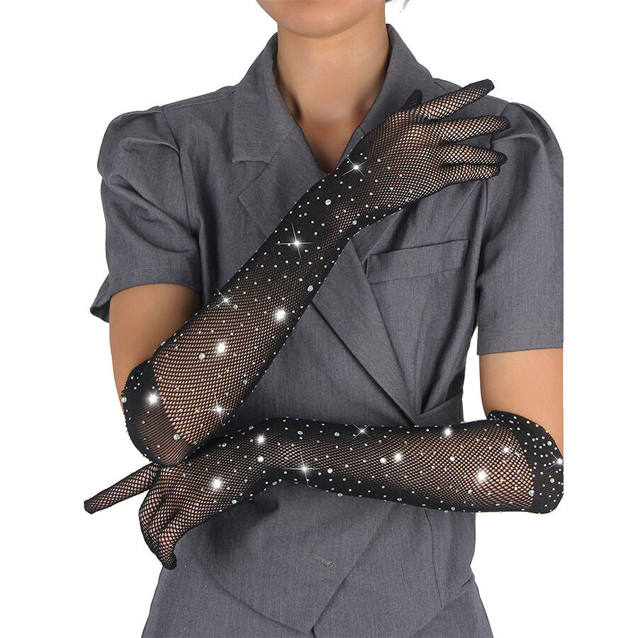SUBBLIME – 957469 Shine transparente Handschuhe, Schwarz, S/M