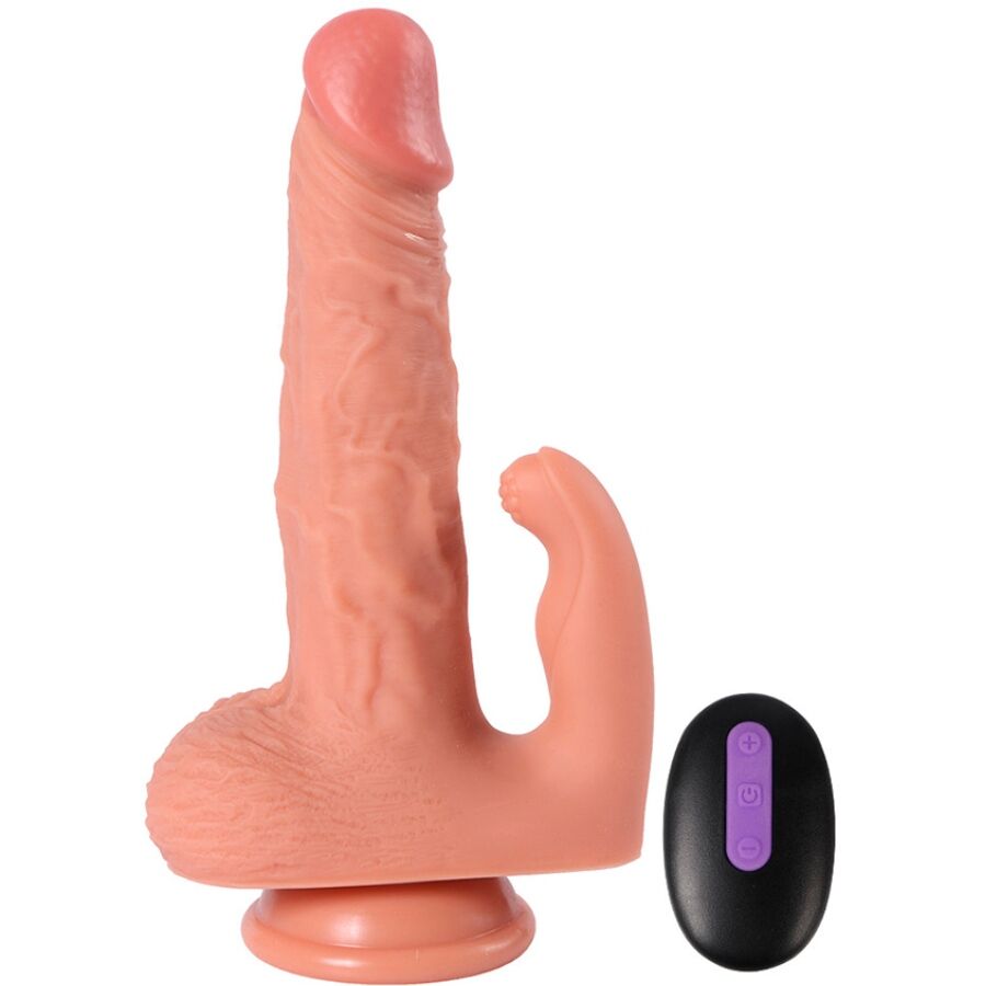 SHEQU – Hayden vibrierender Dildo mit Klitorisstimulator und Fernbedienung, 16 cm