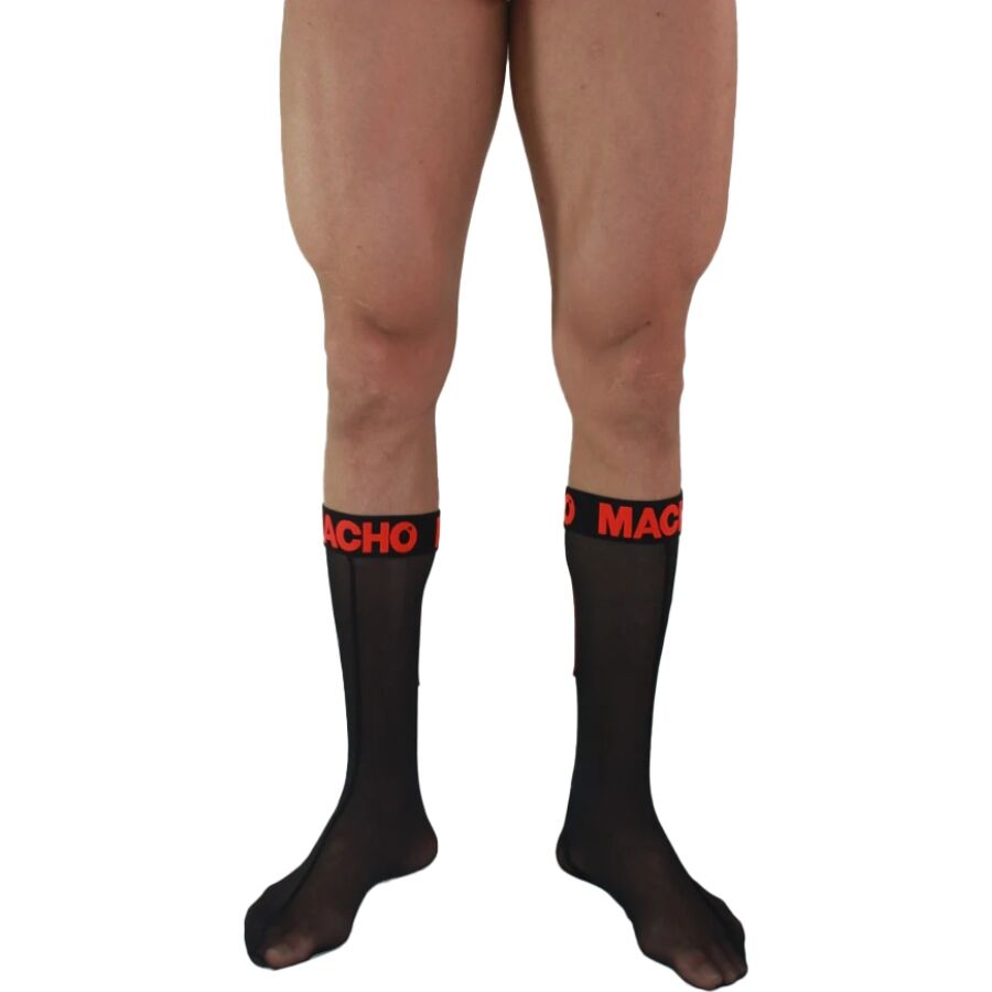 MACHO – Dünne Socken Einheitsgrösse Schwarz/Rot