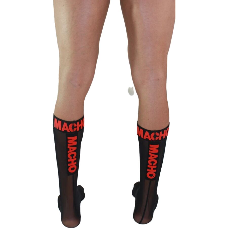 MACHO – Dünne Socken Einheitsgrösse Schwarz/Rot