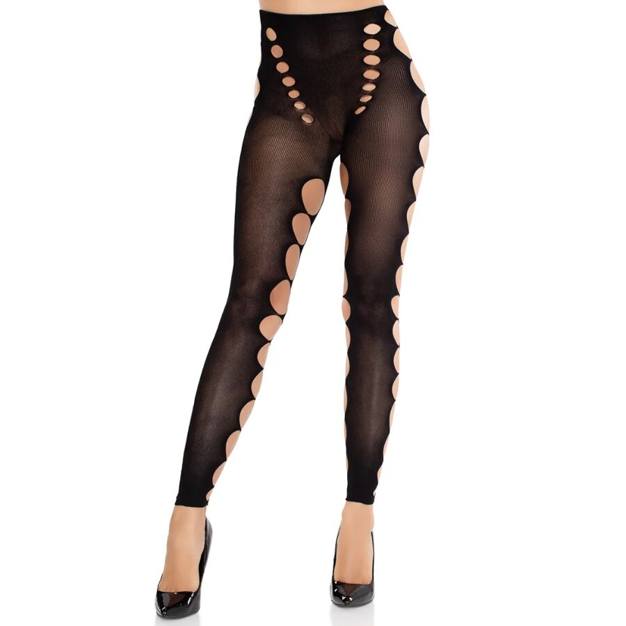 LEG AVENUE – Nahtlose blickdichte Strümpfe mit Fußausschnitten, Schwarz