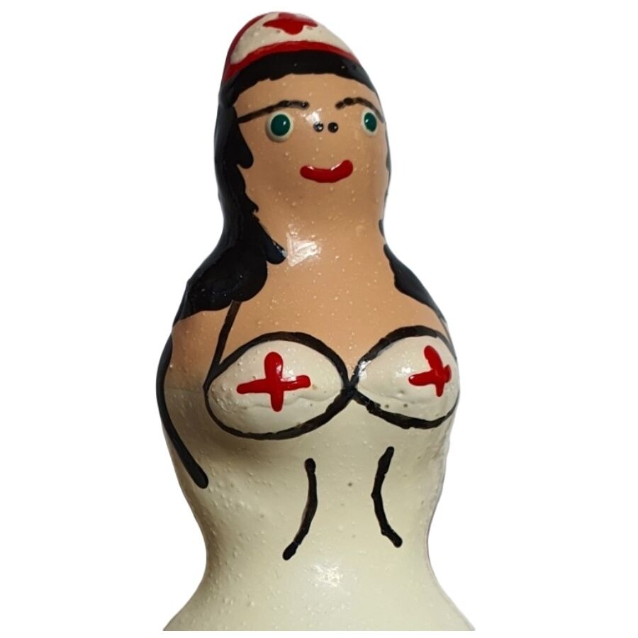 CONDOMERIE – Handbemalte Neuheitskondome Krankenschwester Schwarz
