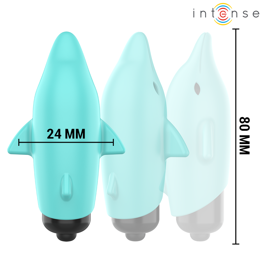 INTENSE - ECHO VIBRIERENDES BULLET DELPHIN BLAU 8 X 4,7 CM