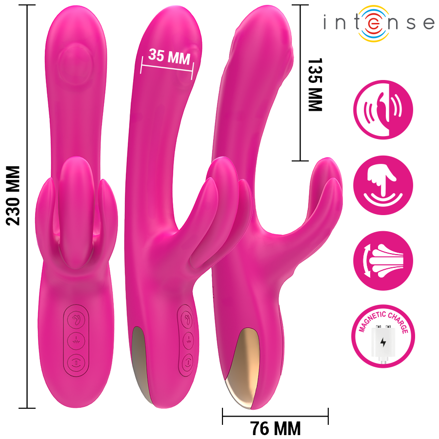 INTENSE – Britney Multifunktions-Rabbit-Vibrator, Rosa, 23 cm