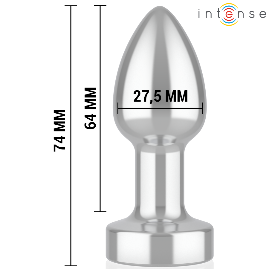 INTENSE – Vibrierender Metall-Analplug mit Fernbedienung, 10 Vibrationsmodi, Größe S