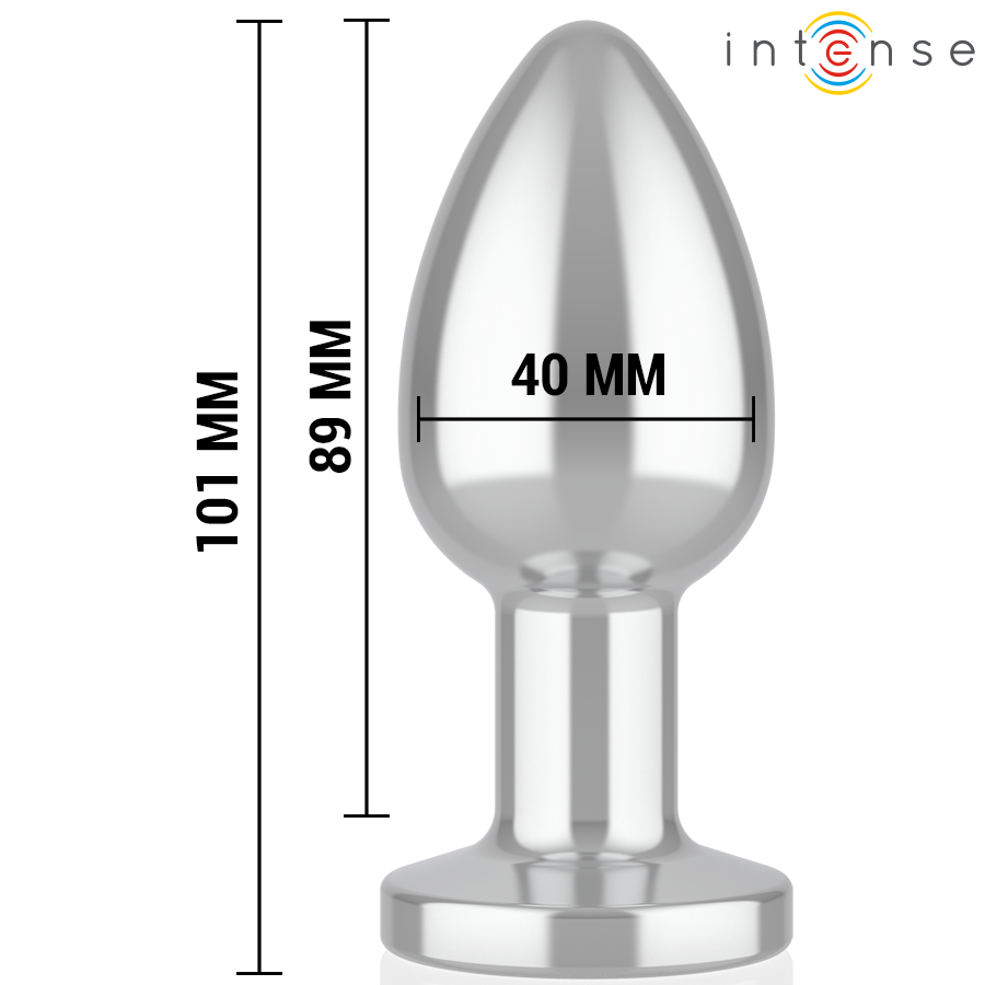 INTENSE – Vibrierender Metall-Analplug mit Fernbedienung, 10 Vibrationsmodi, Größe L