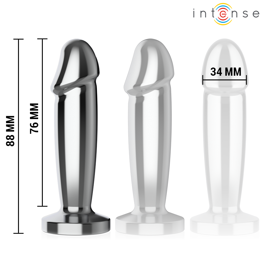 INTENSE – Vibrierender Metall-Analplug mit Fernbedienung, 10 Vibrationsmodi, Größe S