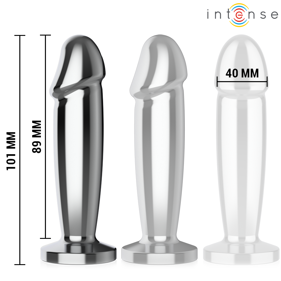 INTENSE – Vibrierender Metall-Analplug mit Fernbedienung, 10 Vibrationsmodi, Größe M