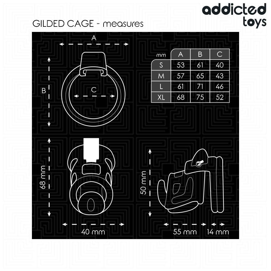 ADDICTED TOYS LOCKED – Gilden Cage Peniskäfig, 8,5 cm