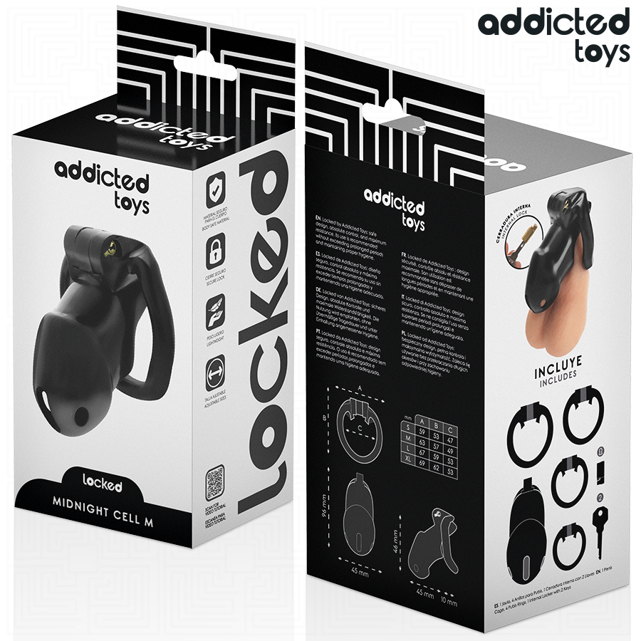 ADDICTED TOYS LOCKED - MINDNIGHT CELL PENISKÄFIG 4.2 CM GRÖSSE M