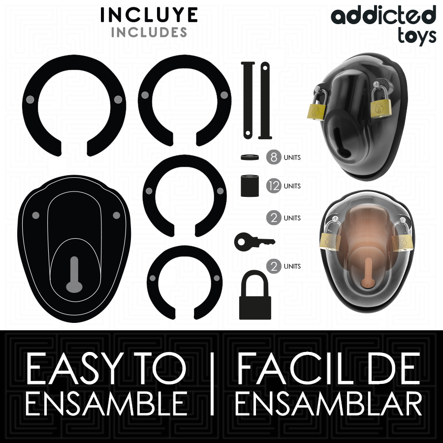 ADDICTED TOYS LOCKED – schlüsselloser Peniskäfig, 11,5 cm
