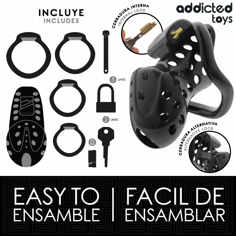 ADDICTED TOYS LOCKED - ANGEKETTETER HOHLPENISKÄFIG 10,5 CM