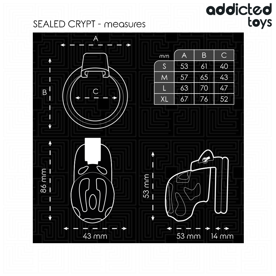 ADDICTED TOYS LOCKED – versiegelter Peniskäfig, 8 cm
