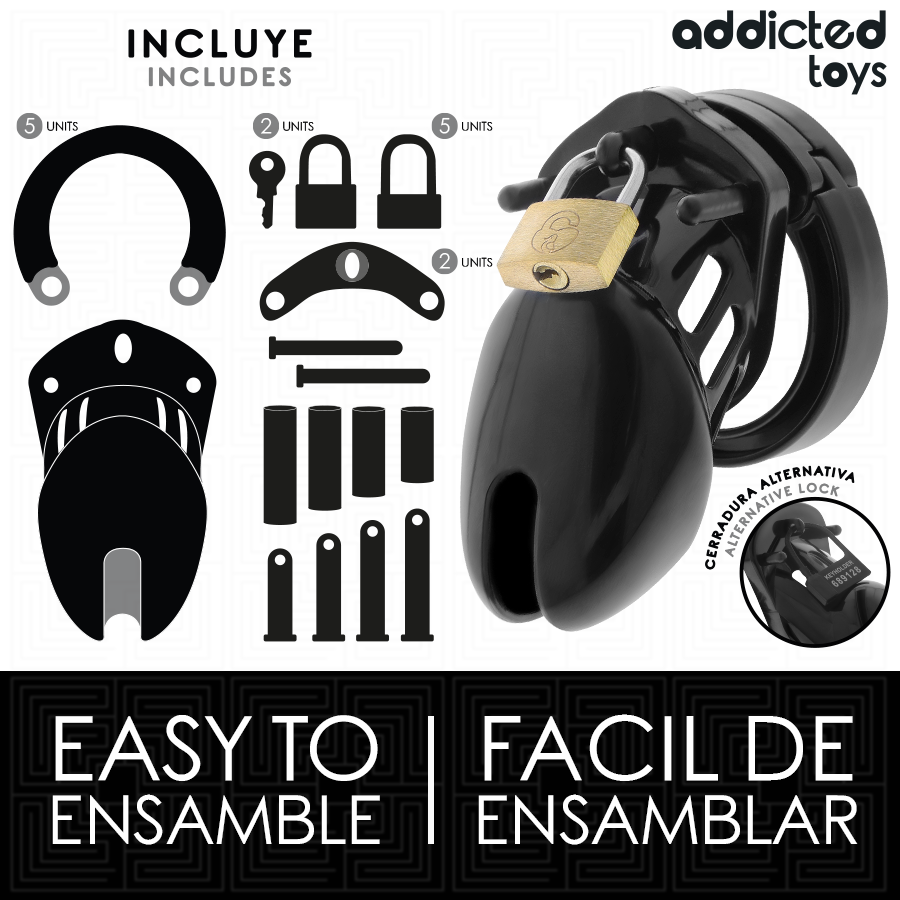 ADDICTED TOYS LOCKED - OBSIDIAN HOLD PENISKÄFIG GRÖSSE S