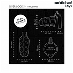 ADDICTED TOYS LOCKED - SILBERNER PENISKÄFIG AUS METALL, GRÖSSE S