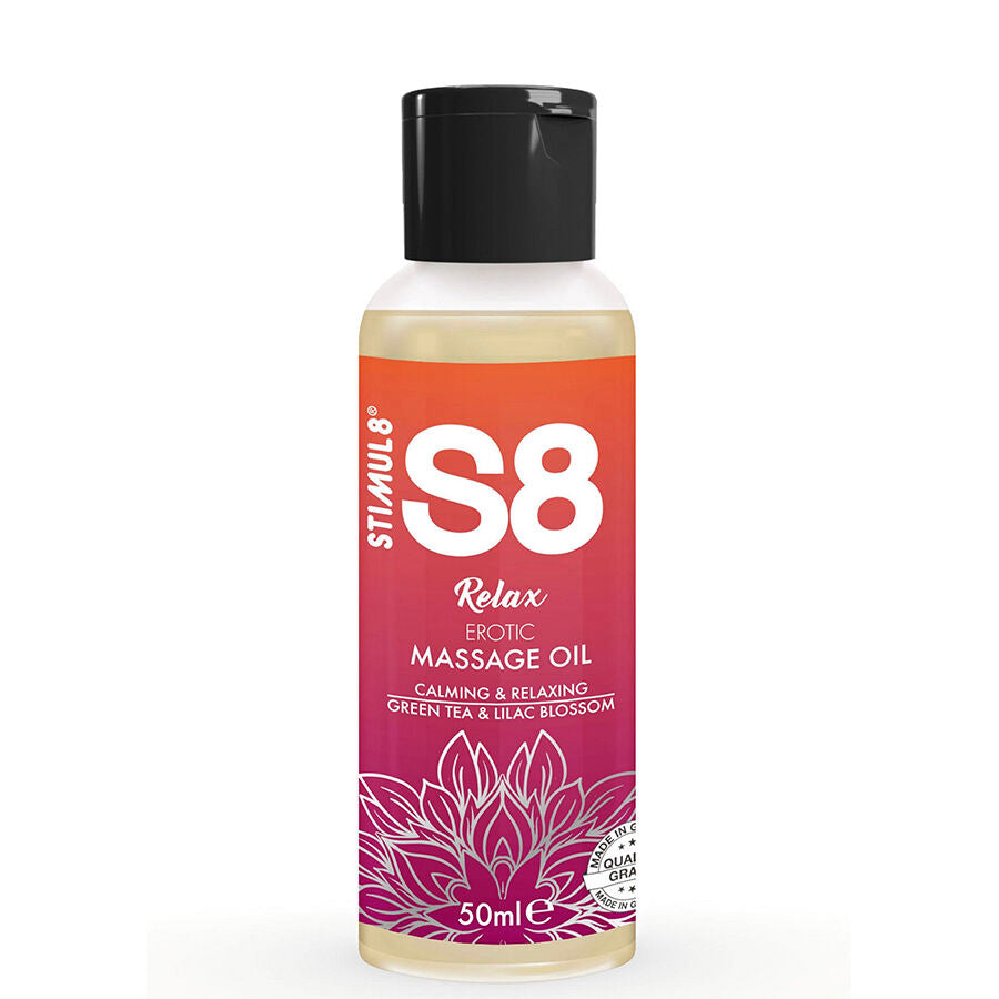 STIMUL8 – S8 Relax erotisches Massageöl mit Grüntee-Duft, 50 ml